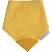 Babies cloth bib with teether Yellow