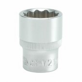 12-kampė galvutė, CrV, 1/ 2" 21mm