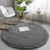 _8337899 Strado apvalus kilimas Alpaca 120x120 cm, pilkas – pliušinis, mię