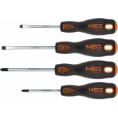 Neo set of Phillips and flathead screwdrivers 4 pieces (04-204)