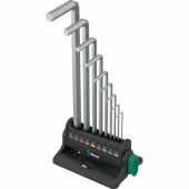 Wera 950/ 9 Hex-Plus 8 L formos raktų rinkinys, 9 dalių, atsuktuvas (chromuotas, su r