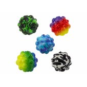 Minkomas ir šokinėjantis kamuoliukas su iškilimais, spalvingas, 6,5 cm