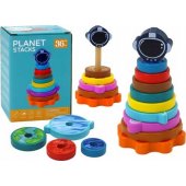 Pyramid Sorter Wooden Pyramid Puzzle Planets Space 10 pieces.