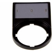 Eaton I-0-II description plate 50 x 30mm black rectangular M22S-ST-X