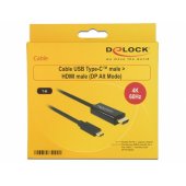 Delock Cable USB Type-C male > HDMI male (DP Alt Mode)4K 60 Hz