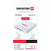 Travel Charger Notebooks and MacBook 2xPD3.0 / 2xQC3.0 87W White