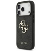 _8443048 Guess PU odinis dėklas su metaliniu logotipu, skirtas iPhone 18 Pro, pilkas