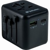 49543 Adapter Universal Travel USB-A + USB-C Black