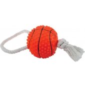 Zolux Zabawka dla psa piłka do koszykówki ze sznurkiem 10 cm