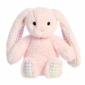 _7444303 AURORA Rainbow Gingham Bunnies pliušinis žaislas, rožinis triušis, 18 cm