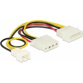 _966012 Maitinimo paskirstymo kabelis Delock 4-pin M -u003e 4-pin F + 3-pin M (