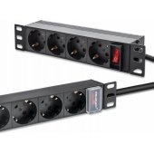 Power strip RACK 10 1U 16A PDU 4xSCHUKO 1.8m Black