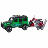 Off-road Vehicle Set with Tow Truck and Motorcycle Lights and Sounds G
