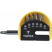 Topex Screwdriver bits with handle 7pcs. - 39D350