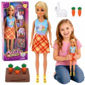 Anlily Doll with White Rabbit and Carrots Carrot Stand Set