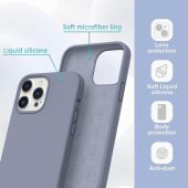 „Soft Silicone Case iPhone 13 Pro“ levandų pilkas