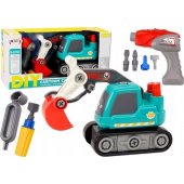 Cartoon Crawler Excavator For Turning DIY Turquoise