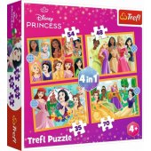 Dėlionė - 4 viename Pasakų istorijos - Disney princesės Trefl 34651