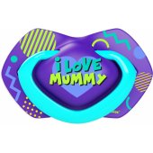 Silicone Symmetrical Soothers NEON LOVE 18m+ 22/ 654 Blue 2pcs