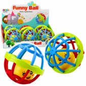 Ball with Rattle Sensory Rubber Elastic Colorful