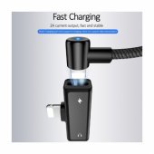 US-SJ270 dvigubas Lightning adapteris į Lightning ausinių jungtį