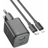 N41 USB A + USB C QC PD 3A 20W + cable Lightning black