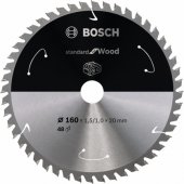 Bosch circular saw blade Standard for Wood, 160mm, 48Z (bore 20mm, for
