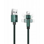 _1047875 USAMS pintas besisukantis kabelis U60 2A Lightning žalias|green