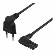 Power cable angled CEE 7/ 16 IEC C7 1m Black