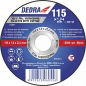 Dedra diskas nerūdijančiajam plienui pjauti, Inox, 115x1.0x22.2mm - F13311