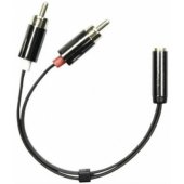 Adapteris 3.5 mm F į 2 x RCA M 0.1m Juodas