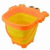 Collapsible Silicone Beach Crab Bucket Orange