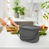 ROTHO Albula antracito spalvos - atliekų rūšiavimo konteineris - 3.2l