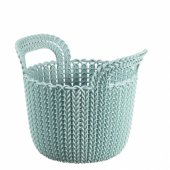 Mėlynas megztas krepšelis 3L 23x19x19cm
