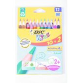 Bic KIDS ECOLUTIONS EVOLUTION trikampiai spalvoti pieštukai, dėžutėje, 10+2 vnt. 887146
