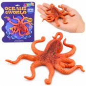 Rubber Octopus Figurine Stretchable Realistic Sea Animal 12cm