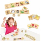 Viga Toys VIGA edukacinė lavinamoji dėlionė Sort the Senses 37 e