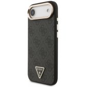 PU Leather 4G Triangle Logo Gold Frame MagSafe Case iPhone Air Black