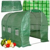 Plėvelinis tunelinis sodo šiltnamis 2x3 6m2, žalias, daržovėms, rėmas