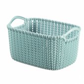 Megztas krepšelis, žalias, 3 l, 25x18x14cm