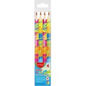 Keyroad KEYROAD Jumbo spalvoti pieštukai, vaivorykštiniai, trikampiai, 4 vnt., zawi