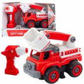 Fire Truck with Turning Boom, Remote Controlled, 2-in-1 Screwdriver