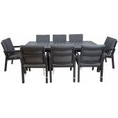 Tomson Table and 8 Chairs (K25164) Grey