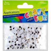 Craft with Fun Ozdoba dekoracyjna oczy 7 mm 150 sztuk