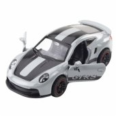 Metalinė lenktyninė mašinėlė atidaromomis durelėmis, pilka GTRS 1:43