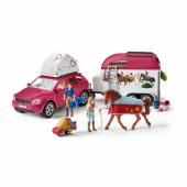 Schleich Horse Club adventures with car and horse trailer, toy figure