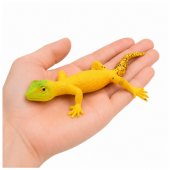 Golden Gecko Rubber Figurine Stretchable Realistic Reptile 15.5 cm
