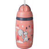 Izoliuotas puodelis su šiaudeliu 266ml 12m+ rožinis 447825