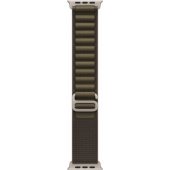 49 mm tamsiai alyvuogių spalvos Alpine Loop, natūralios titano spalvos apdaila, mažas