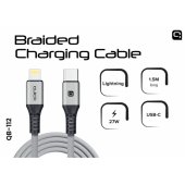 QB-112 USB-C Lightning kabelis 1.5m pilkas